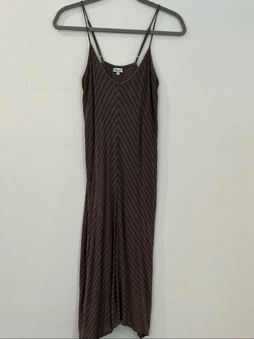 Splendid Brown Striped Maxi Slip Dress